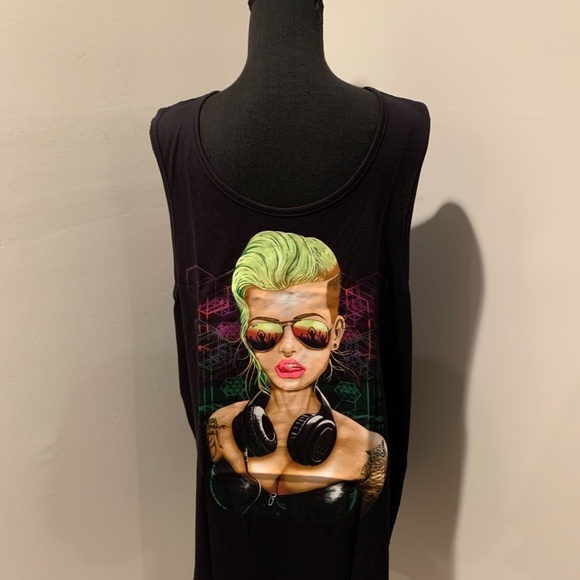 SFYNX "BassJunkie" Men's Rave Tank Top XL NWT Glow in Dark - Picture 2 of 5